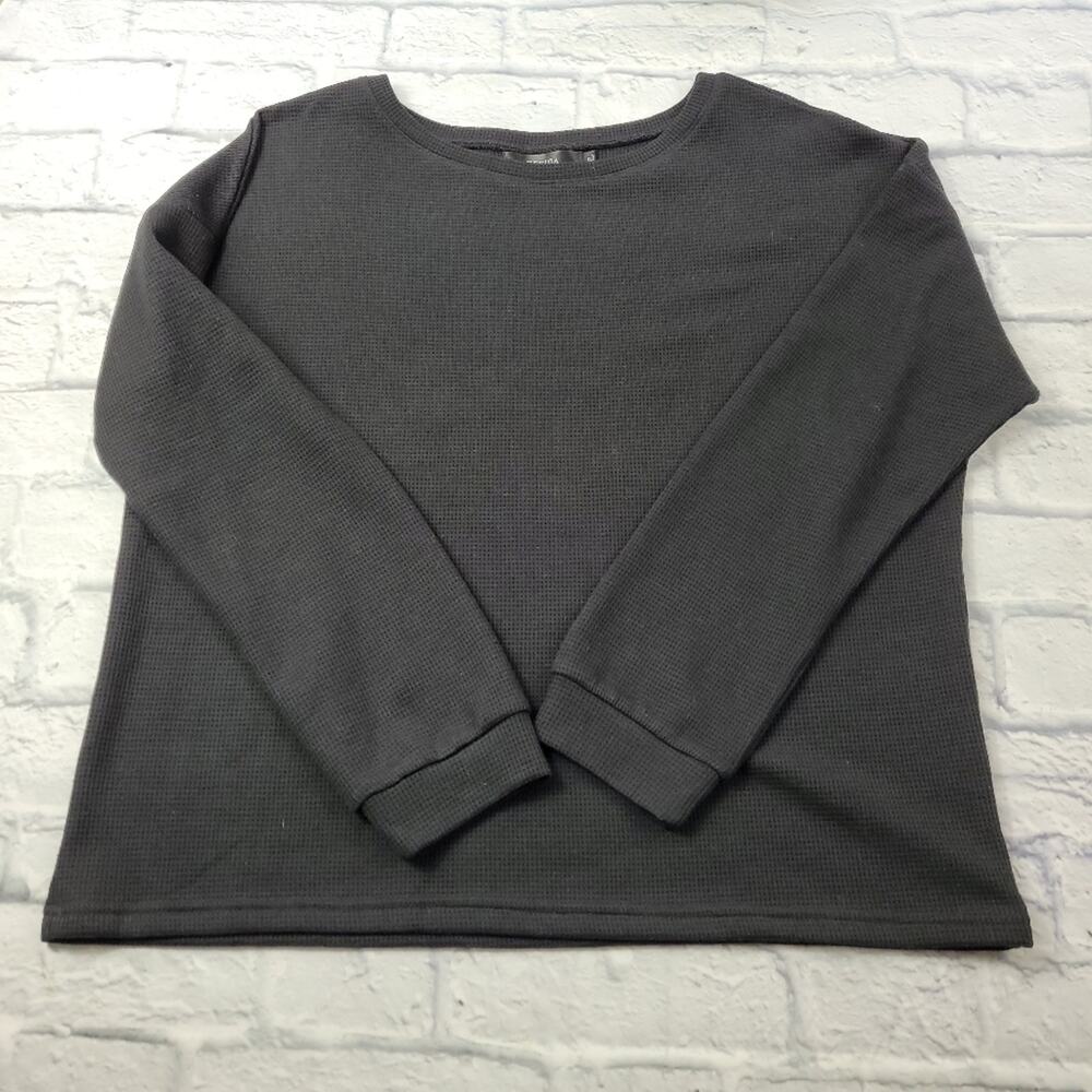 Zesica Black Thermal Lagenlook Long Sleeve Top size XL